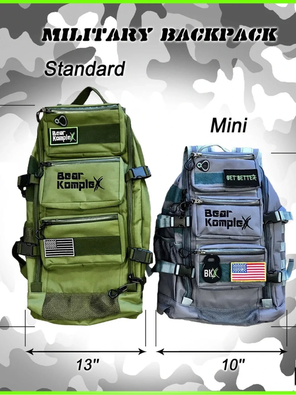 Bear komplex Mini Military Backpack Grey
